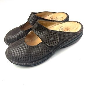 Finn Comfort Stanford Brown Leather Mary Jane Mules size 7.5